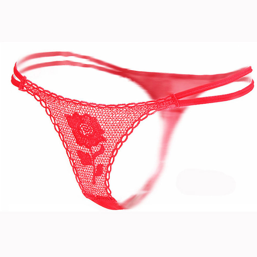 品信 玫瑰花情趣内裤 丁字裤