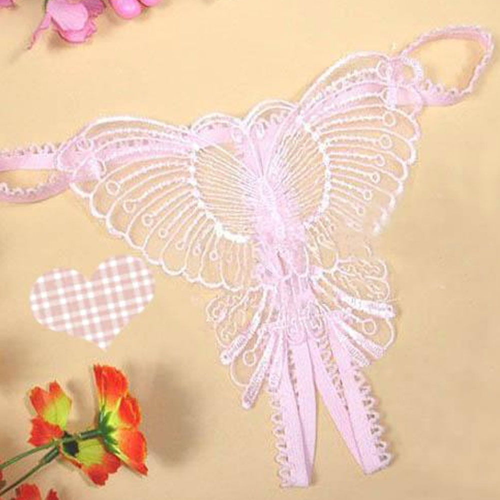 私尚 情趣内衣 蕾丝蝴蝶开档女士内裤(1095 白色)