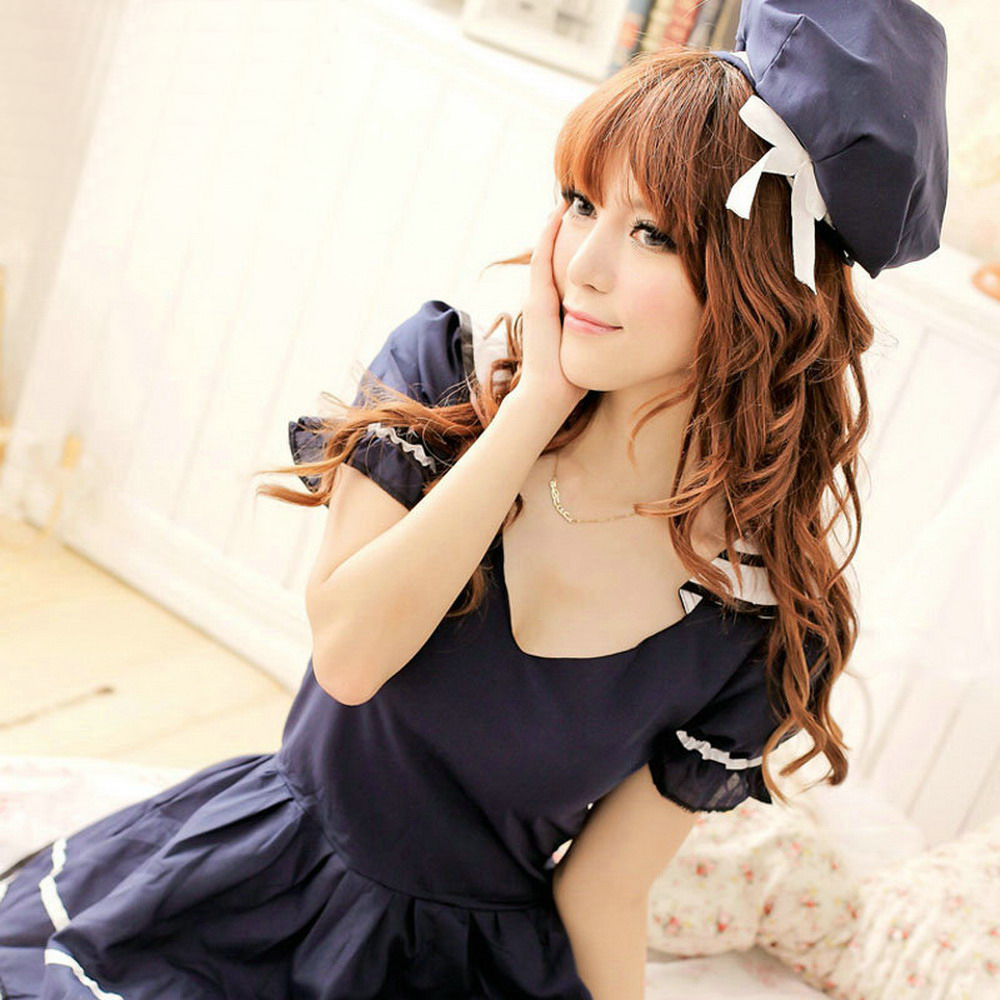 曼妮伊斯 性感制服 v领海军超短裙(h121)