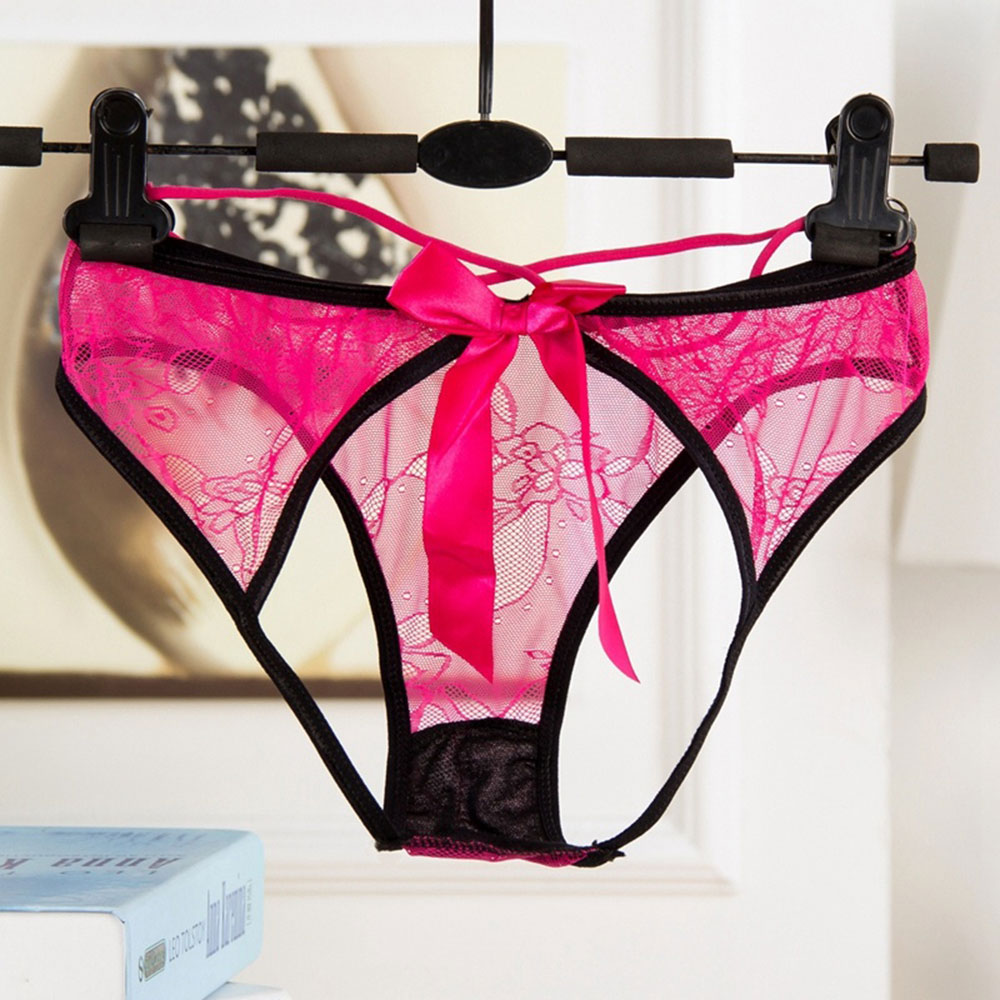 醉心怡 性感开裆露pp 透视舒适透明小内裤t601(玫红色)