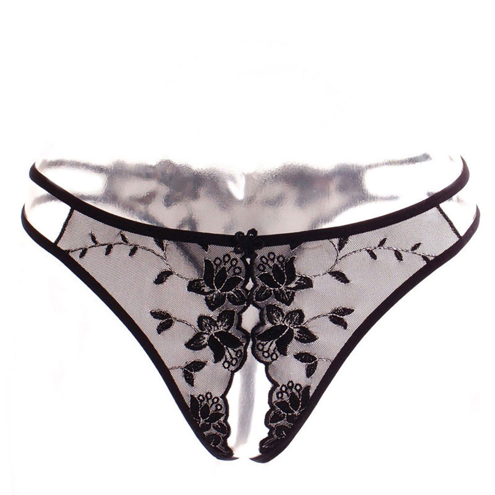 飘雪莲 诱惑透视开档丁字裤1343 黑色m码