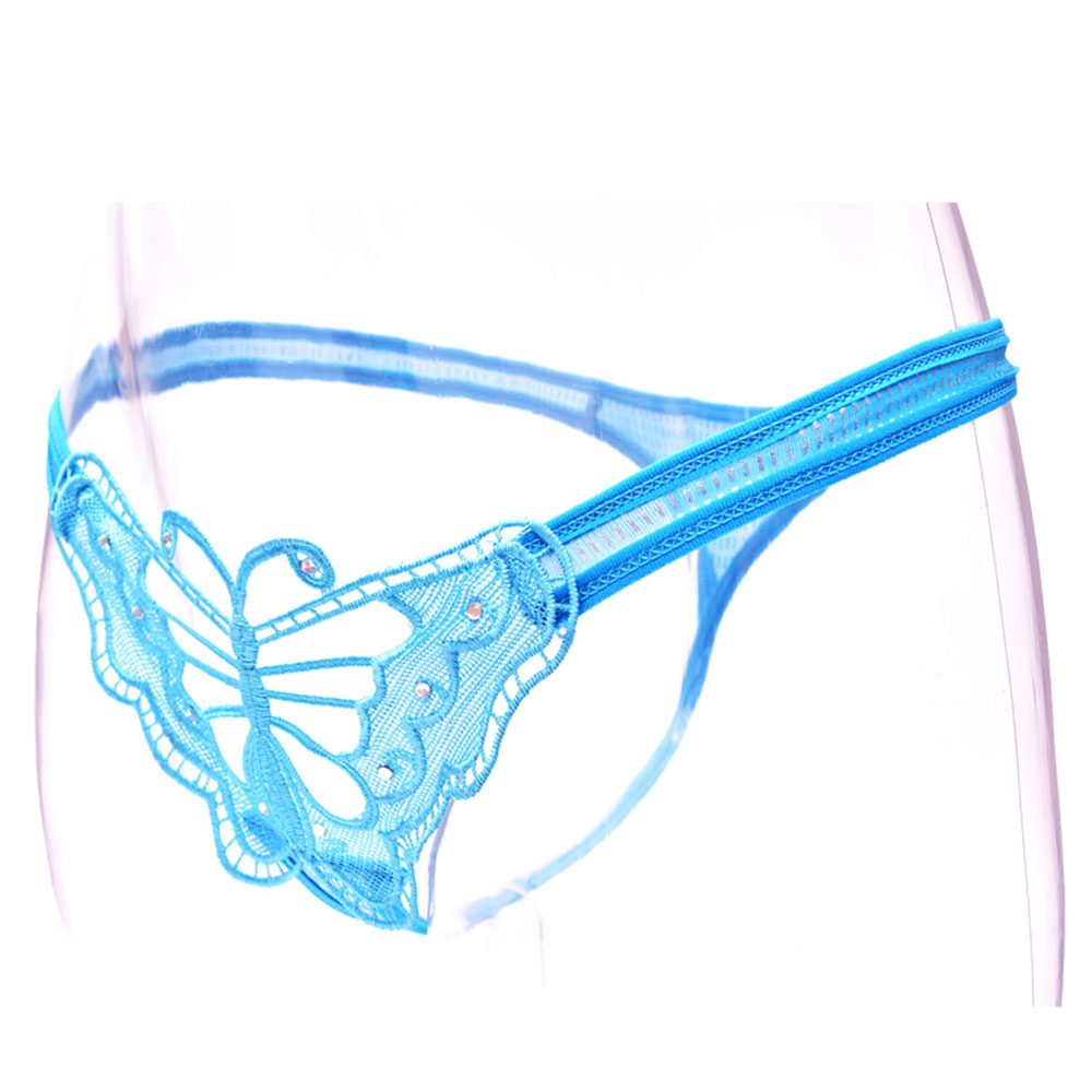 惹火甜心 性感丁字裤 花蝴蝶情趣内裤8020(蓝色 l码)