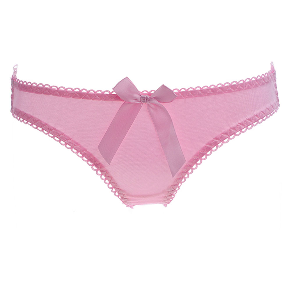 斓诗(lanshi) 蕾丝性感 蝴蝶结诱惑露臀女士内裤2074(粉色m码)