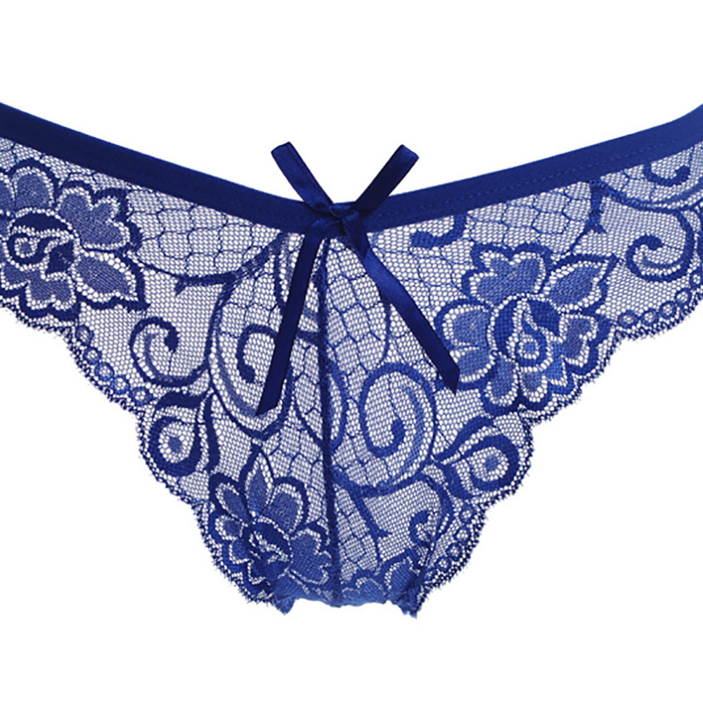 俞兆林 情趣内衣 性感蕾丝透视丁字裤(1505 蓝色)