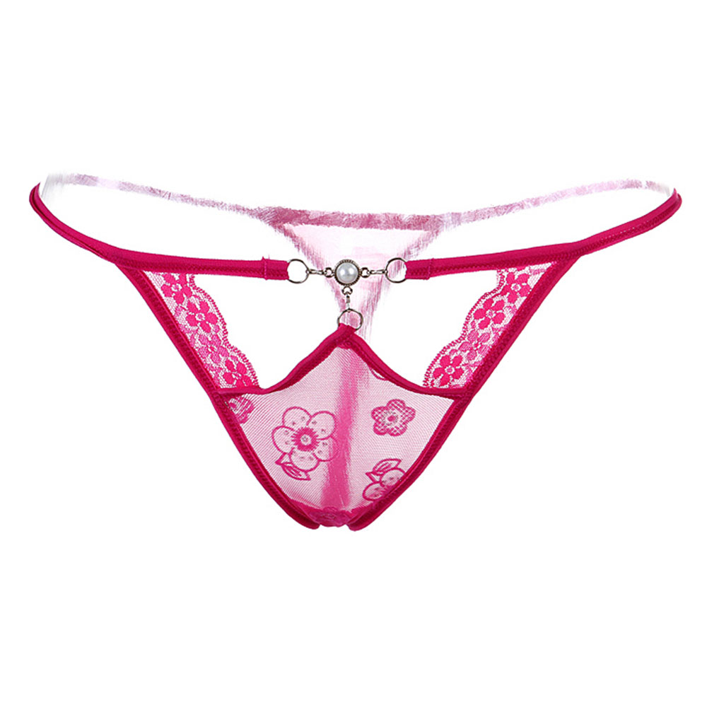 斓诗(lanshi) 诱惑情趣内裤 蕾丝性感女士t裤2075(玫红色s码)