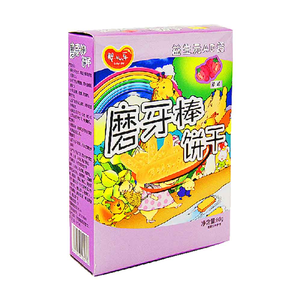 婴儿乐磨牙棒饼干益生元ad钙草莓味