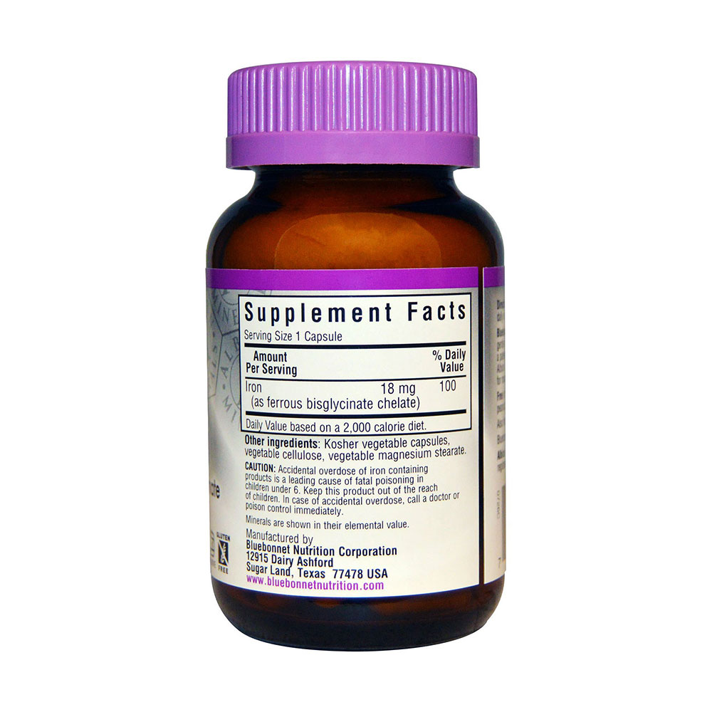 bluebonnet nutrition 螯合铁素食胶囊(120粒)