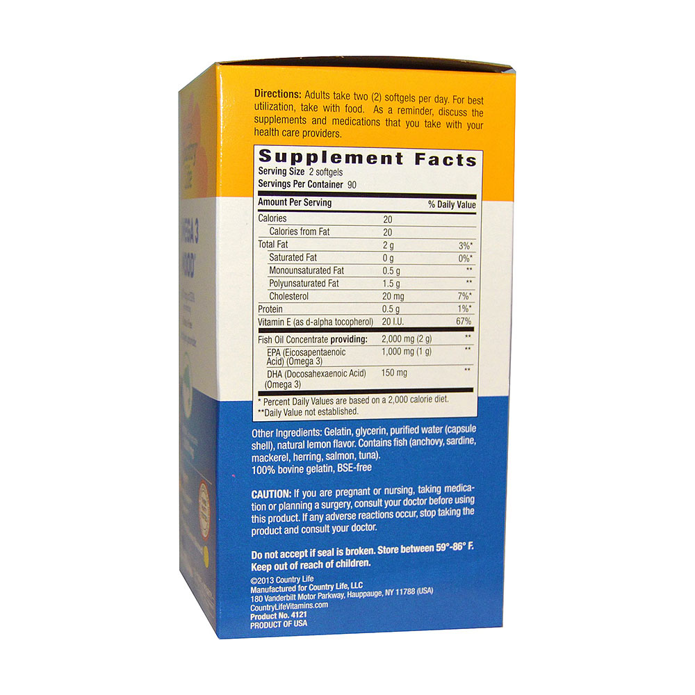 country life 双效 欧米茄   mood 软胶囊(柠檬味 180粒)