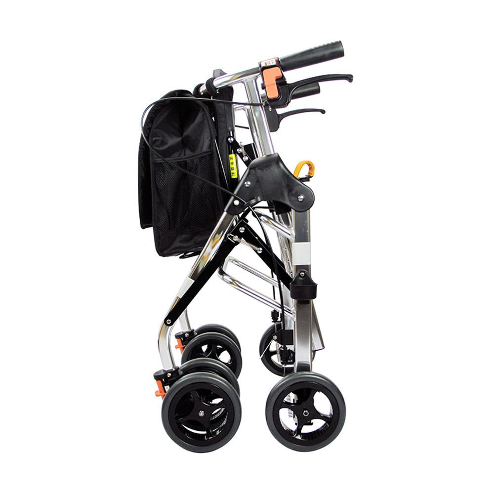 该步行车有不离开手把,一个按键即可轻松驻车的新功能,车架宽度较小