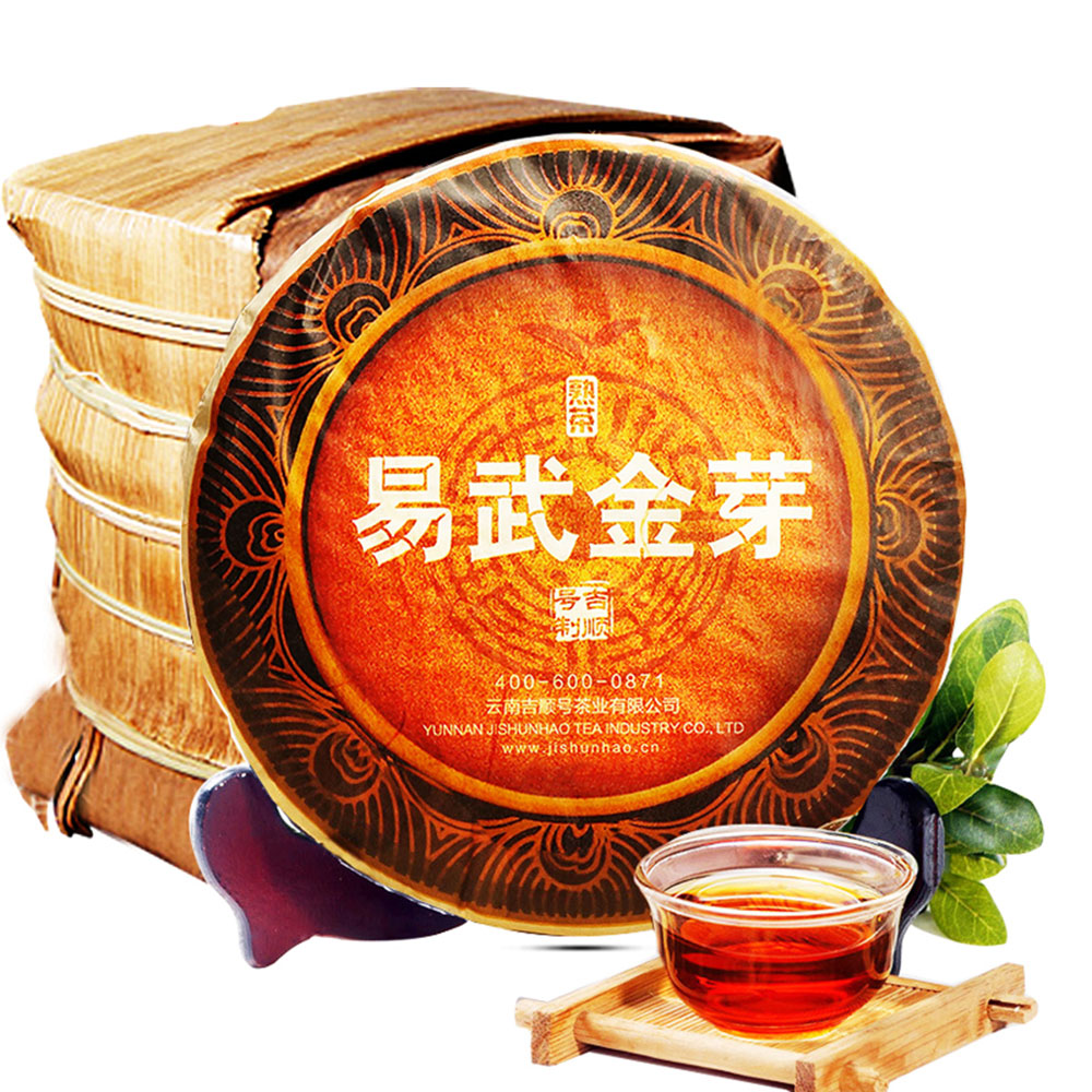 吉顺号 普洱熟茶(易武金芽 407克)