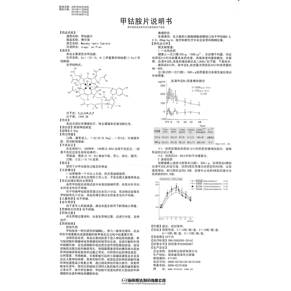 甲钴胺胶囊的用法用量图片