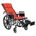 康扬(KARMA)全躺铝合金轮椅车高靠背 带液压辅推软座附安全带KM-5000