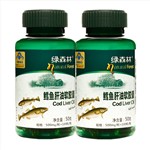 绿森林 鳕鱼肝油 含 DHA EPA 藻油牛磺酸500mg/粒*100粒*2瓶